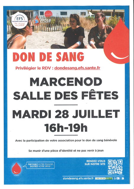 Affiche don du sang juillet 2026