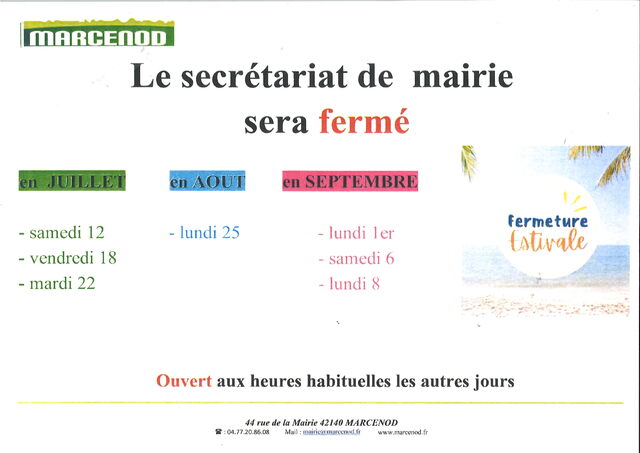 fermeture été 2025